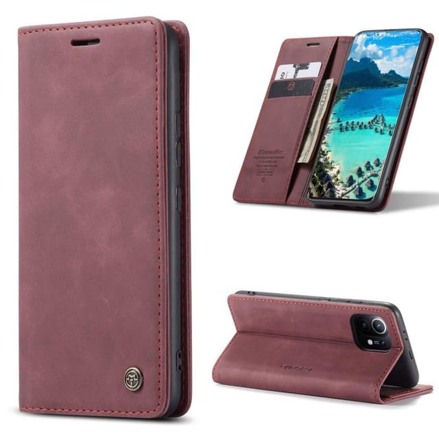 CASEME Plånboksfodral Xiaomi Mi 11 - Vinröd