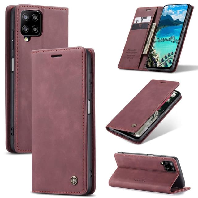 CASEME Plånboksfodral Samsung Galaxy A12 - Vinröd