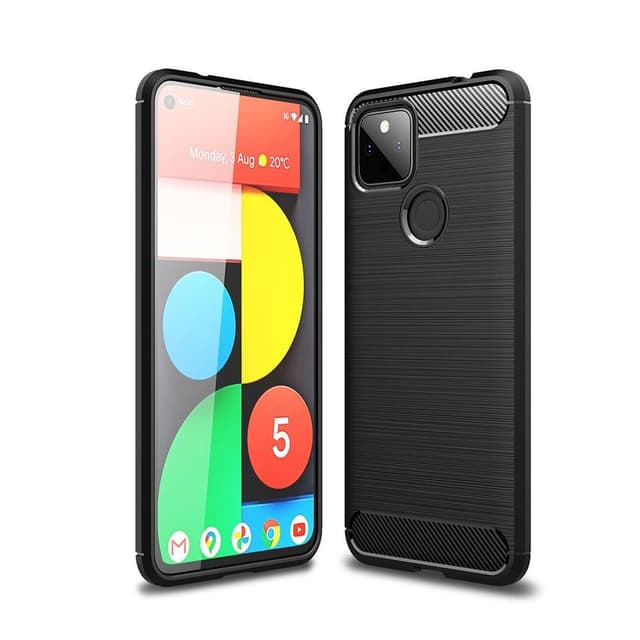 Google Pixel 5a Karbon fiber Texture Skal - Svart