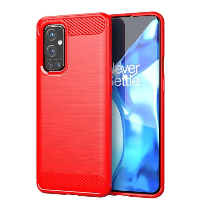Stöttåligt Armor Carbon TPU-skal Oneplus 9 Pro - Röd