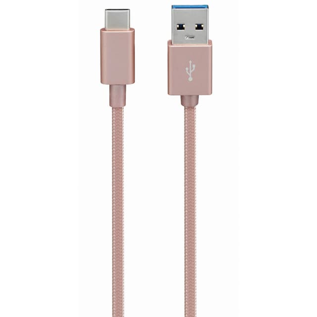Sandstrøm braided USB 3.1 type-C kabel (rosa