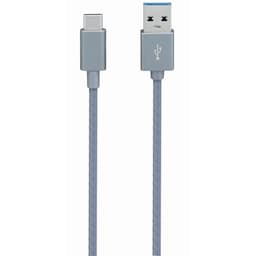Sandstrøm punottu USB-C 3.1 kaapeli (harmaa)