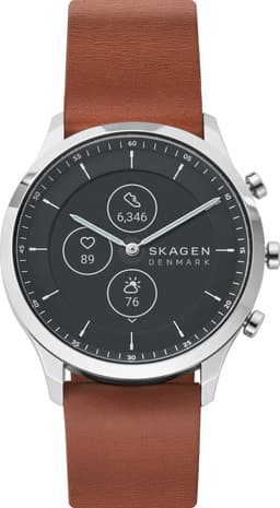 Skagen Jorn Hybrid HR smartwatch 42mm (sølv/brunt læder)