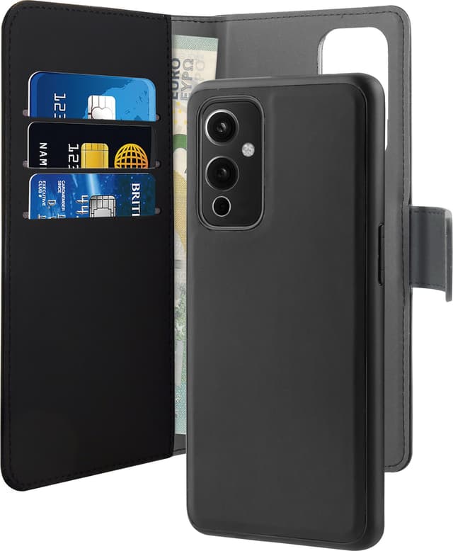 Puro 2-i-1 lommebokdeksel til OnePlus 9 (sort)