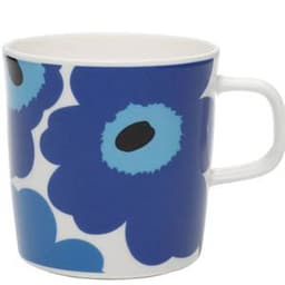 Marimekko, unikko mugg 2,5dl blå/vit
