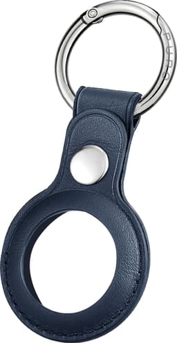 Puro Sky läderhållare med nyckelring (blå)