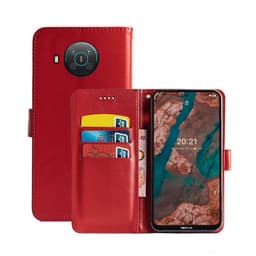 Lommebokdeksel 3-kort Nokia X20  - RØD