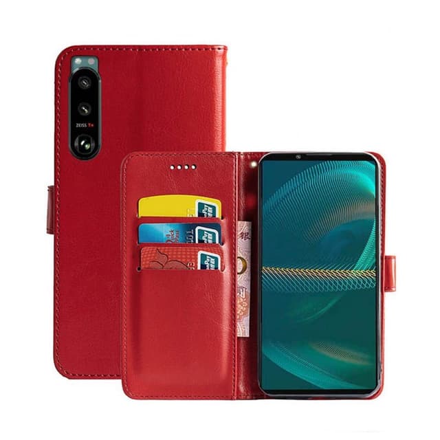 Wallet Cover 3-kort Sony Xperia 5 III  - rød