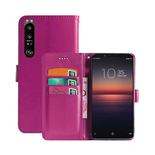 Wallet Cover 3-kort Sony Xperia 1 III  - lyserød