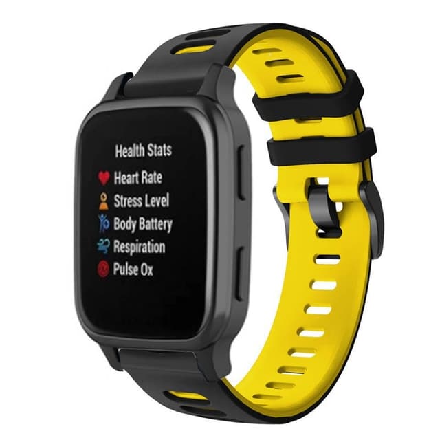 Twin Sport Rannekoru Armband Garmin Venu Sq - Musta/keltainen
