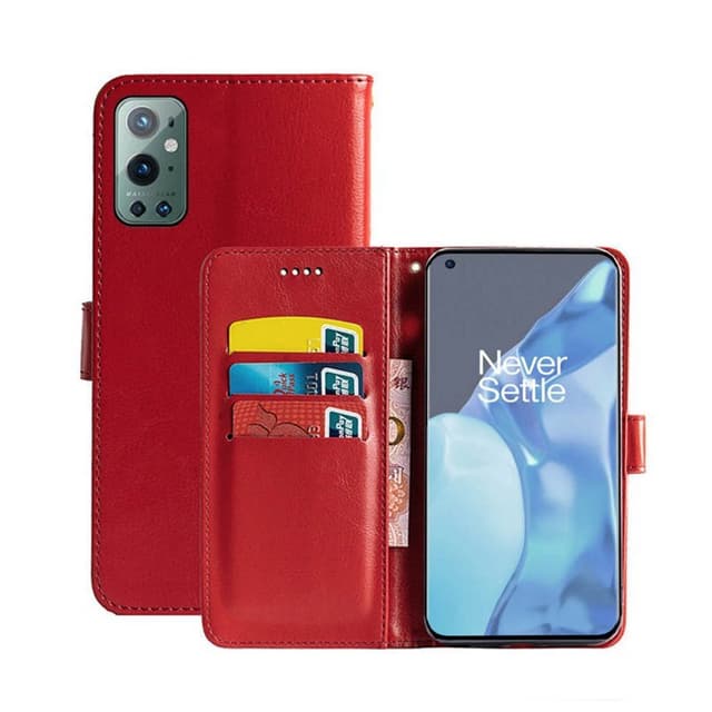 Lommebokdeksel 3-kort OnePlus 9 Pro  - RØD