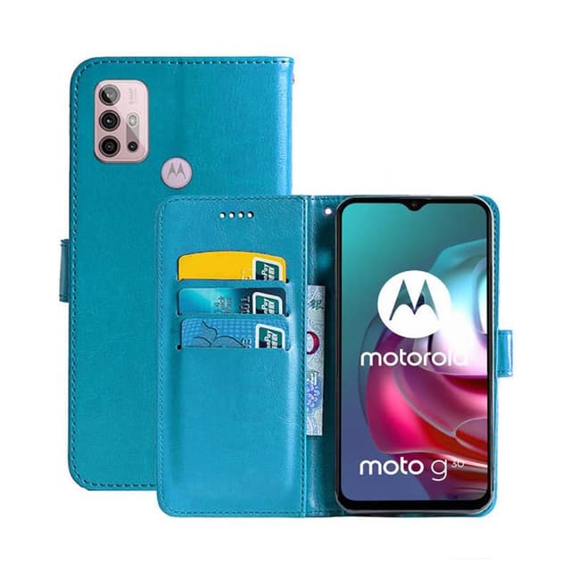 Lompakkokotelo 3-kortti Motorola Moto G30  - Vaaleansininen