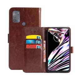 Lompakkokotelo 3-kortti Motorola Moto G50  - ruskea