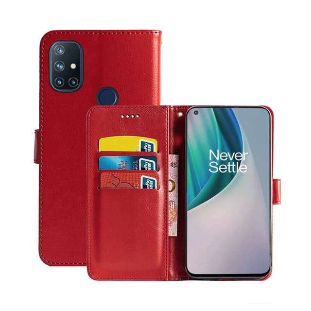 Lommebokdeksel 3-kort OnePlus Nord N10  - RØD