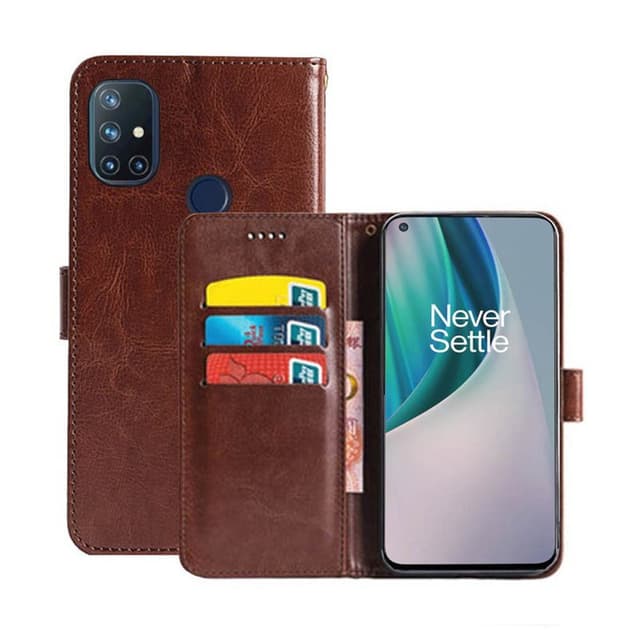 Lommebokdeksel 3-kort OnePlus Nord N10  - brun