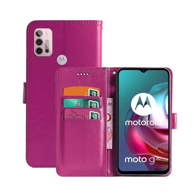 Wallet Cover 3-kort Motorola Moto G30  - lyserød
