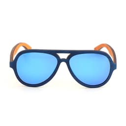 Ympäristöystävälliset puiset aurinkolasit Aviator Blue