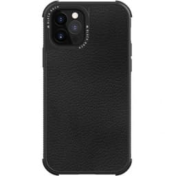 Black Rock iPhone 12/iPhone 12 Pro Kuori Robust Case Real Leather Musta