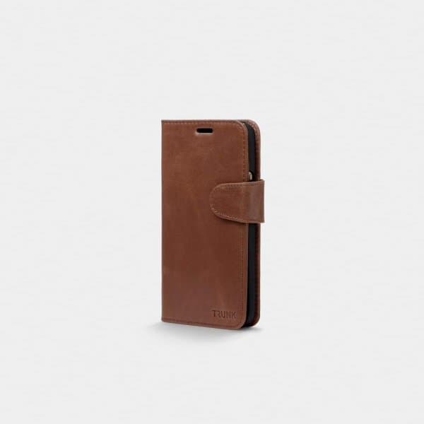 Trunk iPhone 12 Mini Etui Leather Wallet Aftageligt Cover Brun