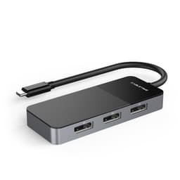 NÖRDIC USB C till 3x Displayport DP1.4 video splitter MST 4K 60Hz HDR10, 3D, DSC