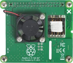 Raspberry Pi PoE HAT, officiel, til Pi 3 Model B +, monteret blæser