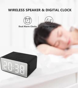 LED-väckarklocka med Bluetooth högtalare och trådlös laddning