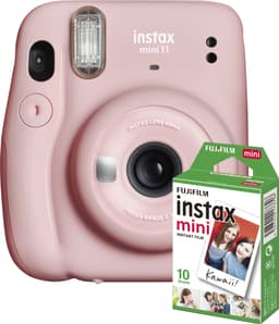 Fujifilm Instax Mini 11 kamera (lyserød, bundle m. 10 film ekstra)