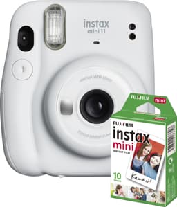 Fujifilm Instax Mini 11 kompaktkamera (hvid, bundle m. 10 film ekstra)