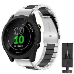 Rustfrit stål armbånd Garmin Forerunner 55 - Sølv/sort