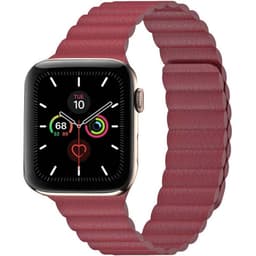 Apple Watch 5 (44mm) Læder loop rem - Vinrød