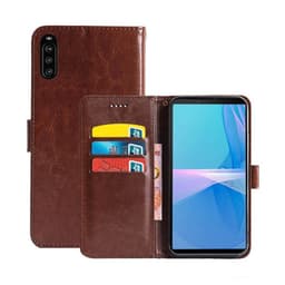 Lompakkokotelo 3-kortti Sony Xperia 10 III  - ruskea