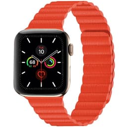 Apple Watch 5 (44mm) nahkainen silmukkahihna - Papaya