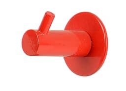 Knagerække rund med 1 knag  - rød