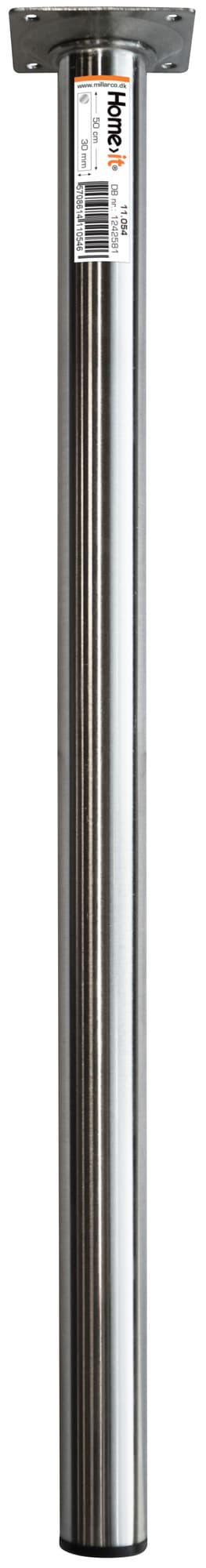Bordben 50 cm. - dia. 30 mm. - børstet stål