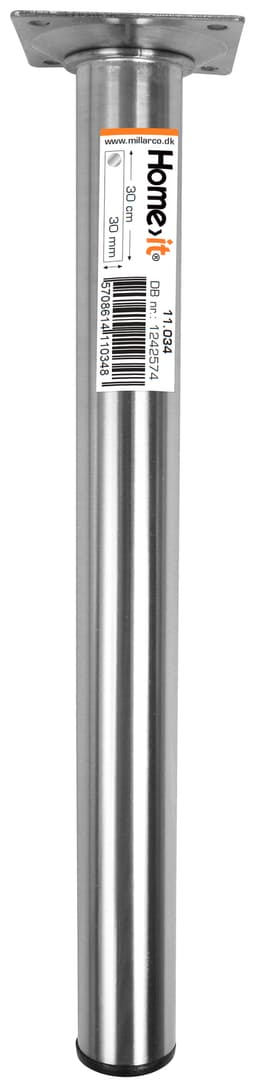 Bordbein 30 cm - dia. 30 mm - børstet stål