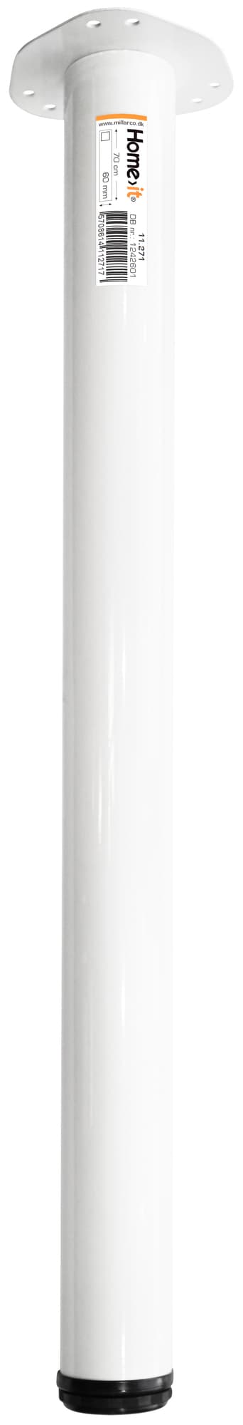 Bordben Ø60 mm. - 70 cm. - hvid