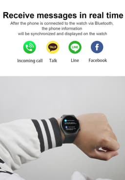 Smartklocka med Bluetooth, puls-och blodtrycksmätare Svart - Snabba l