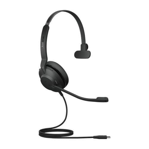 Jabra Evolve2 30, UC Mono, Kuulokkeet, Pääpanta, Toimisto/puhelukeskus, Musta, Yksikanavainen, Vastaa/lopeta puhelu, Mykistä, Soita/Tauko, Track , Volume +, Volume -