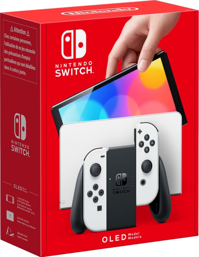 Switch OLED gamingkonsol med vita Joy-Con-kontroller
