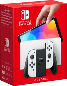 Nintendo Switch OLED pelikonsoli + valkoiset Joy-Con ohjaimet