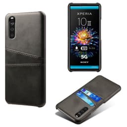 Retro deksel med kort Sony Xperia 10 III  - Mørkegrå