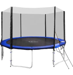 tectake Studsmatta med skyddsnät 366 x 366 x 260 cm Svart/Blå