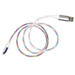 Android MicroUSB til USB-opladerkabel med LED i forskellige farver 1 meter