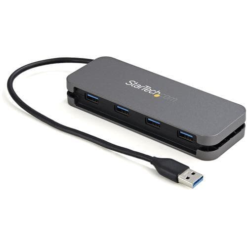 StarTech.com HB30AM4AB, USB 3.2 Gen 1 (3.1 Gen 1) Type-A, USB 3.2 Gen 1 (3.1 Gen 1) Type-A, 5000 Mbit/s, Sort, Grå, Plast, 0,28 m