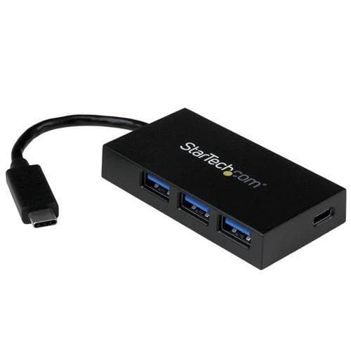 StarTech.com HB30C3A1CFB, USB 3.2 Gen 1 (3.1 Gen 1) Type-C, USB 3.2 Gen 1 (3.1 Gen 1) Type-A, 5000 Mbit/s, Sort, Plast, CE, FCC, RoHS