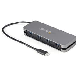 StarTech.com HB30CM4AB, USB 3.2 Gen 1 (3.1 Gen 1) Type-C, USB 3.2 Gen 1 (3.1 Gen 1) Type-A, 5000 Mbit/s, Musta, Harmaa, Muovi, 0,28 m