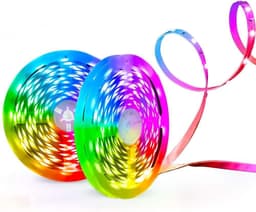 LED-stripe med Bluetooth, musikksynkronisering, fjernkontroll (20 m)