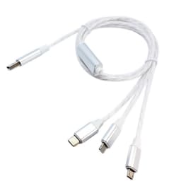 Lysende opladerkabel 3-i-1 med LED-streamer-effekt i forskellige farver