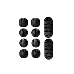 Självhäftande kabelhållare 10-pack i olika storlekar Svart