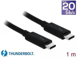 Delock 84.845 Thunderbolt 3 kabel 1m 20Gbps 100W Power Delivery USB C til USB C 4K UHD video sort